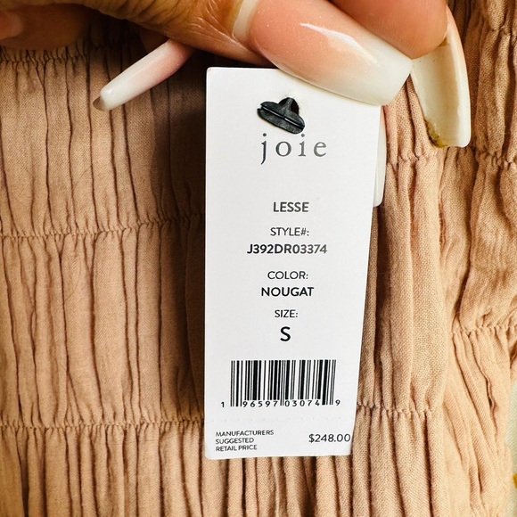 Joie Lesse Shirred Cotton-Gauze Midi Dress - Picture 7 of 10